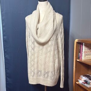 Apt. 9 Cream Cowl Neck Cable Knit Sweater